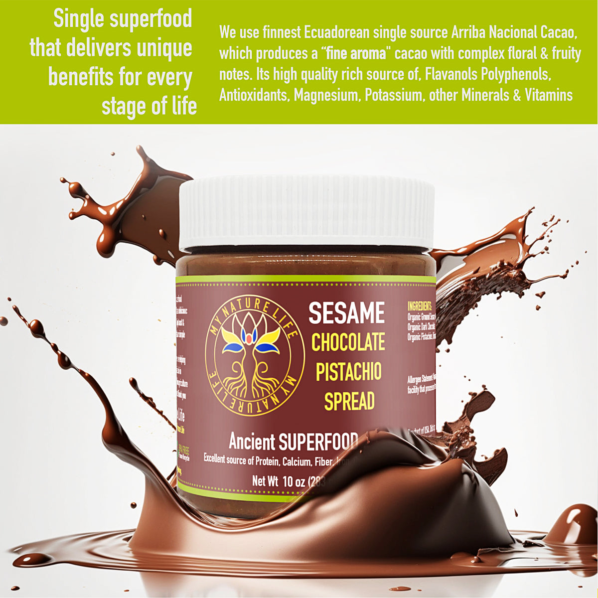 Sesame Chocolate Pistachio Spread