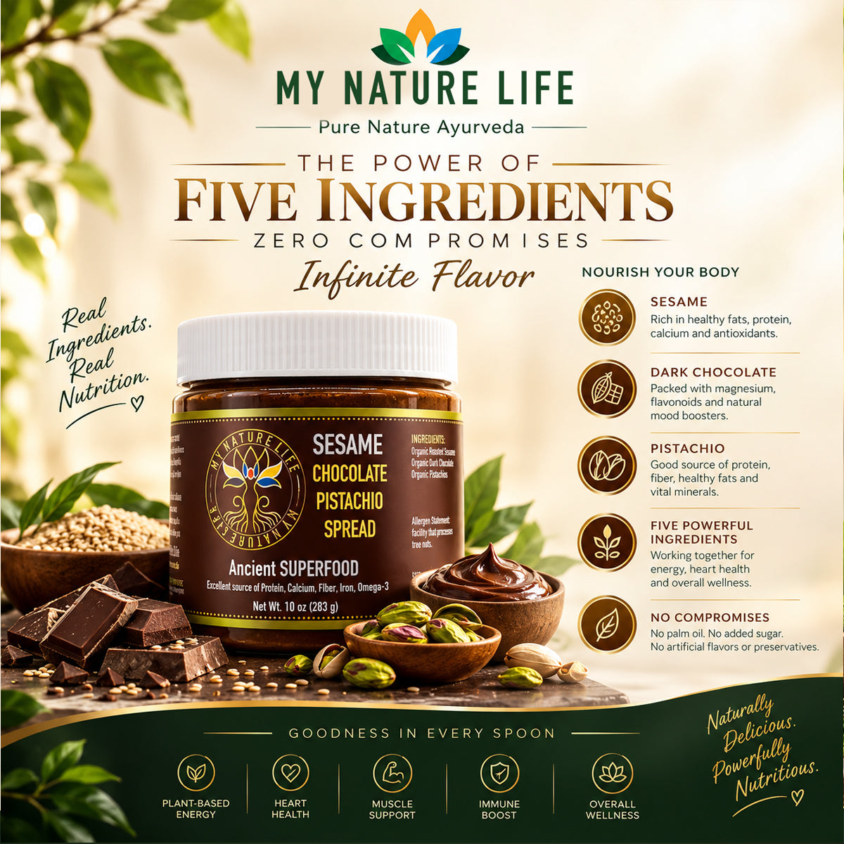 Sesame Chocolate Pistachio Spread
